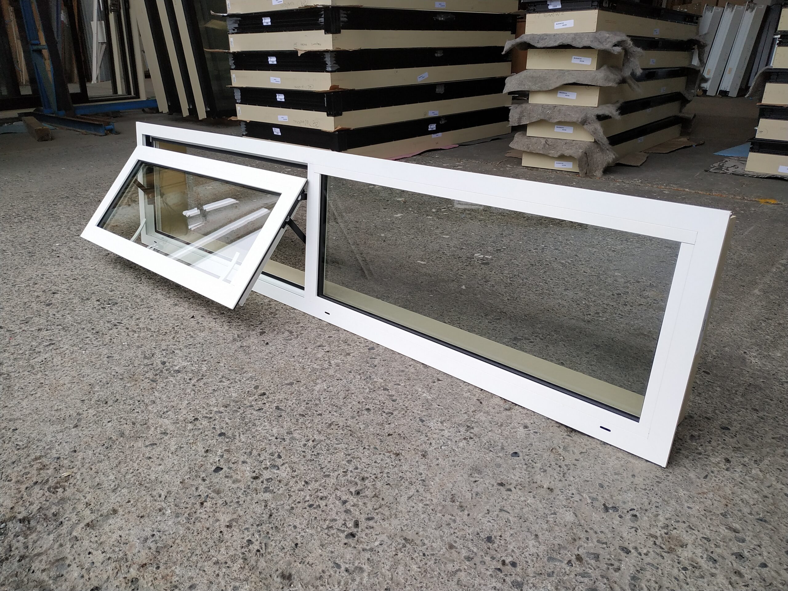 66314-White Alum Window Half Sash opening 1780×380 Double Glazed 1780w x 380h White Aluminium Window New
