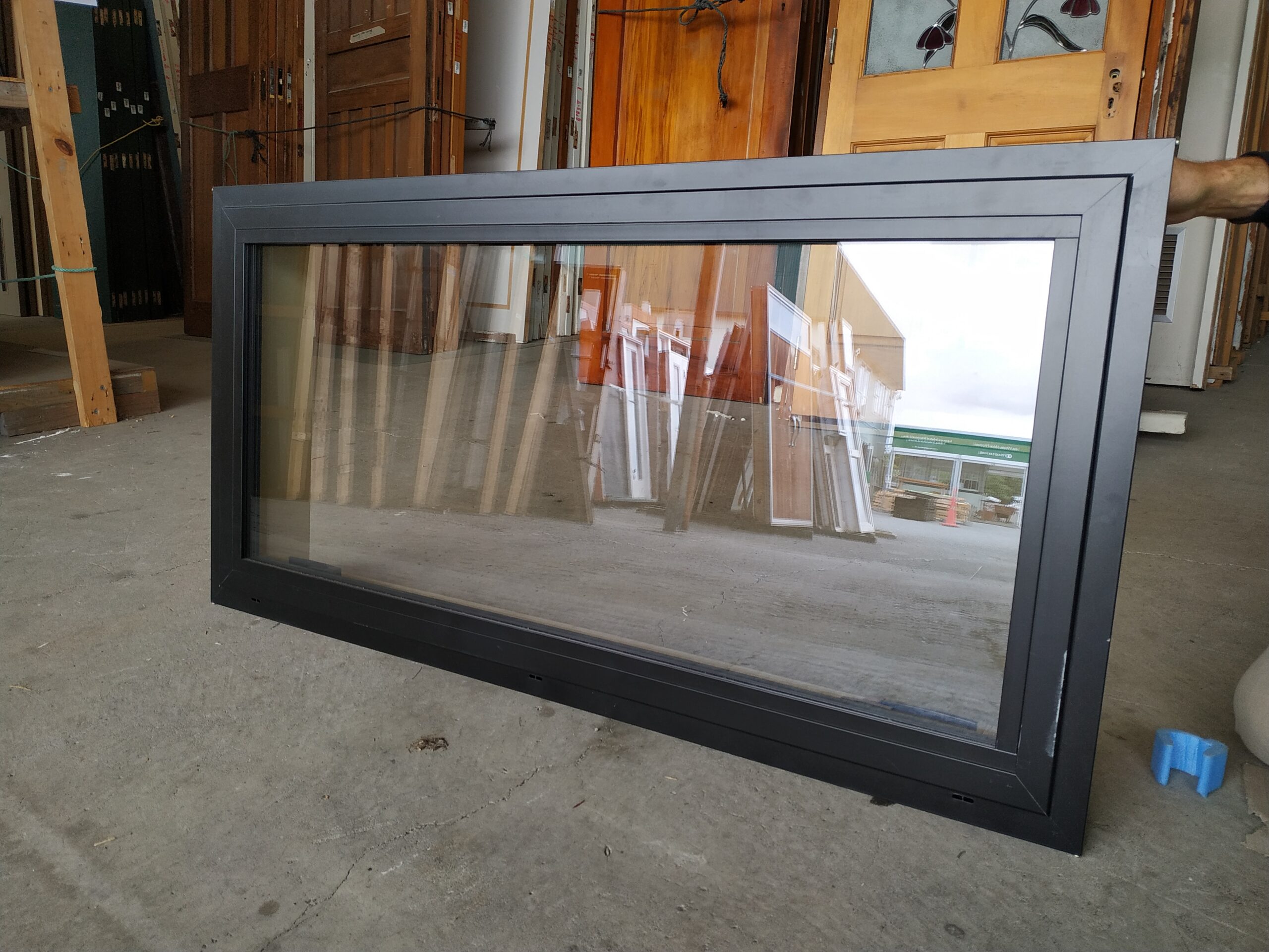 84932-1180×580 Ebony Window (2) Double Glazed 1180w x 580h Ebony Aluminium Window New