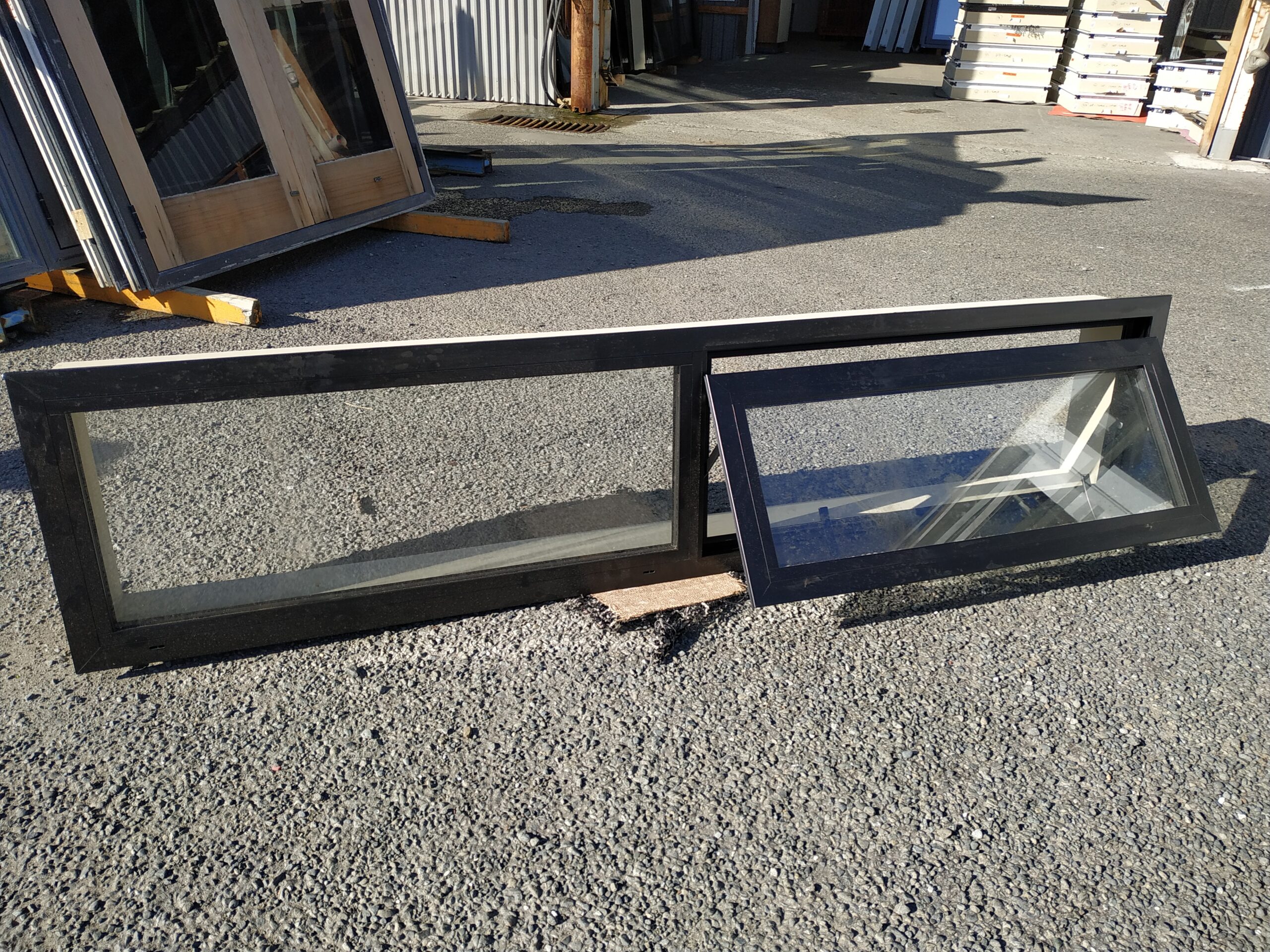 84937-1780×380 Ebony Window Double Glazed 1780w x 380h Ebony Aluminium Window NEW