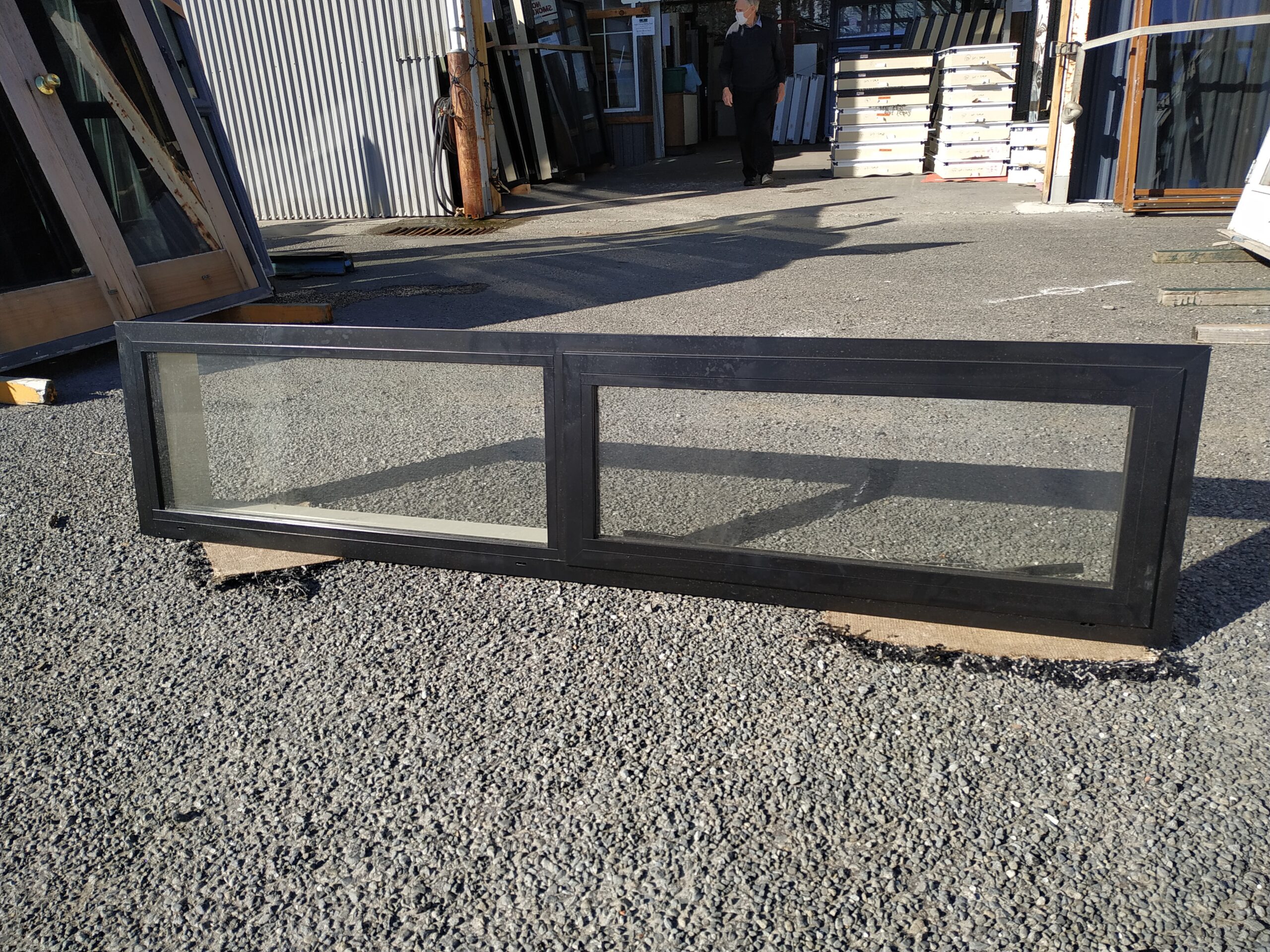 84937-Ebony Window 1780×380 Double Glazed 1780w x 380h Ebony Aluminium Window NEW - Image 3