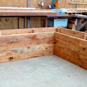 Custom-shaped Macrocarpa Planter Box