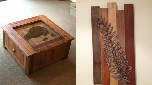 Recycled Rimu Coffee Table & Wall Art