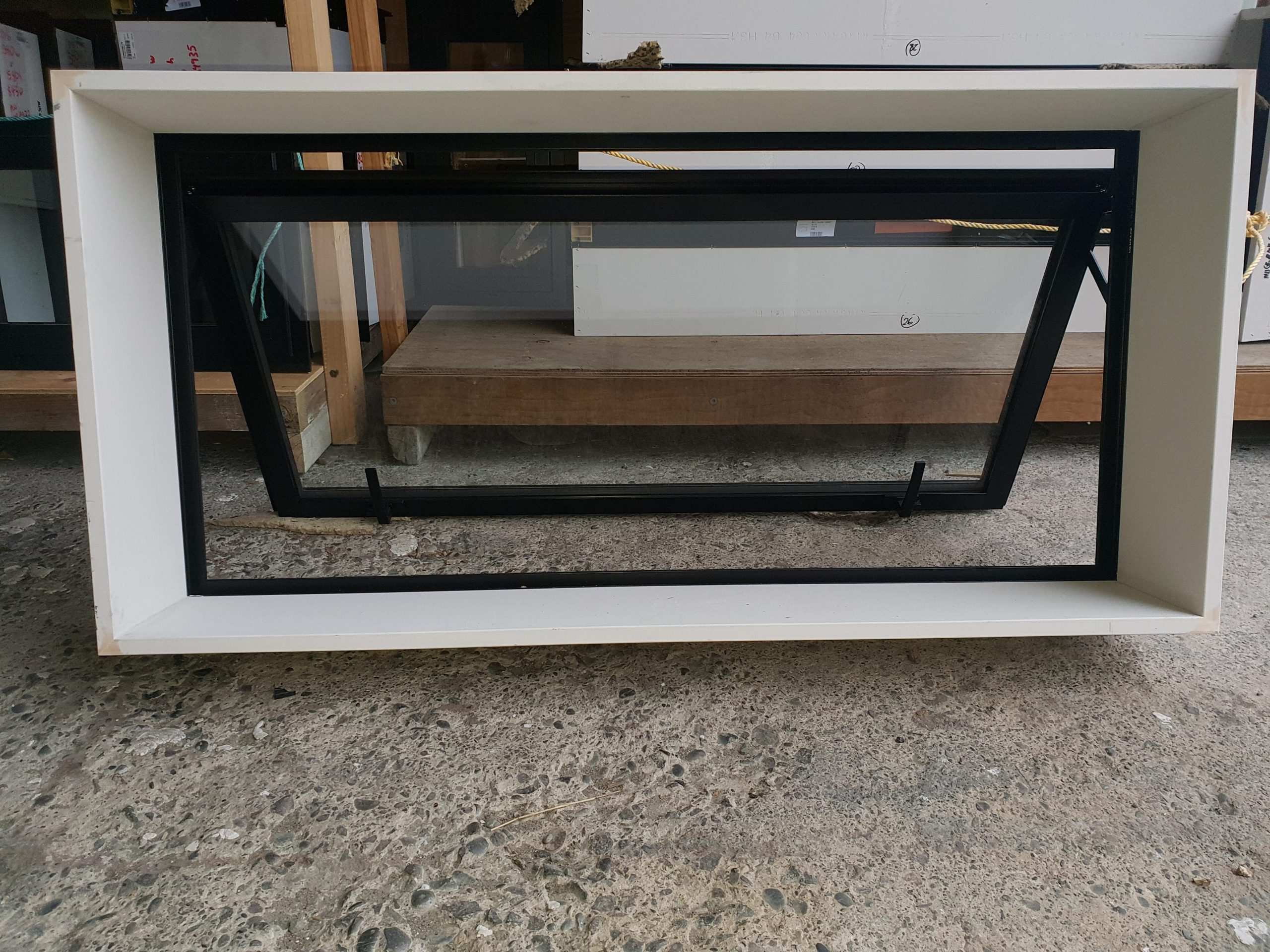 Window aluminium double glazed ebony 1180×580 Window aluminium double glazed ebony 1180x580