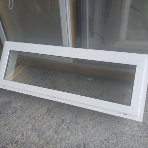 White Double Glazed Aluminium Opening Window 69014 Double Glazed 1200w x 395h White Aluminium 1 Fan Opening Window NEW