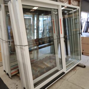 90857 Sliding Aluminium Door External External White Sliding Double Glazed New 2400w x 2000h Aluminium Door