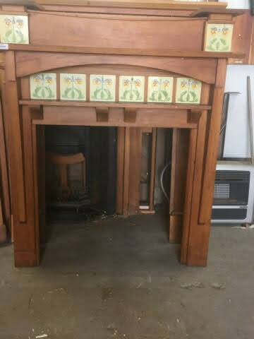 93190 Rimu FIre Surround Rimu Fire Surround with Ceramic Tile Feature