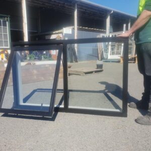 94686 New Ebony DG Window ext opened Ebony NEW Window 1500x900mm Double Glazed