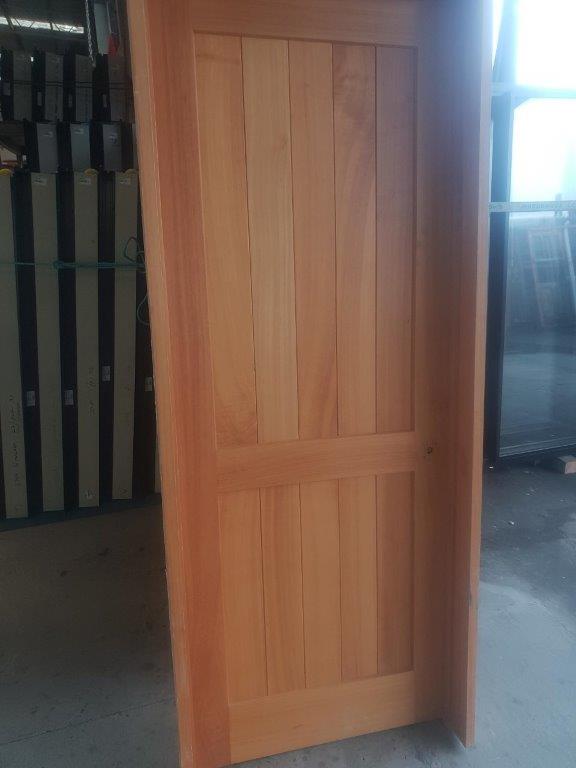98333 Hardwood T&G 2 Panel Door in Frame side A close