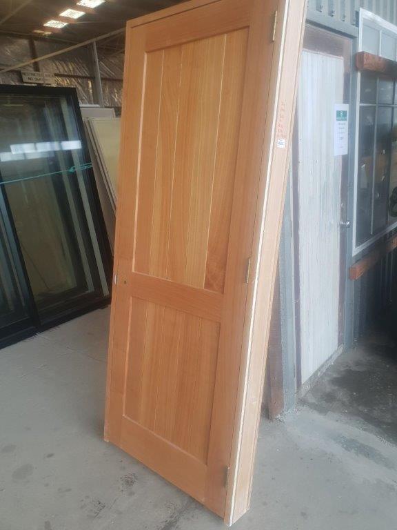 98333 Hardwood T&G 2 Panel Door in Frame side view
