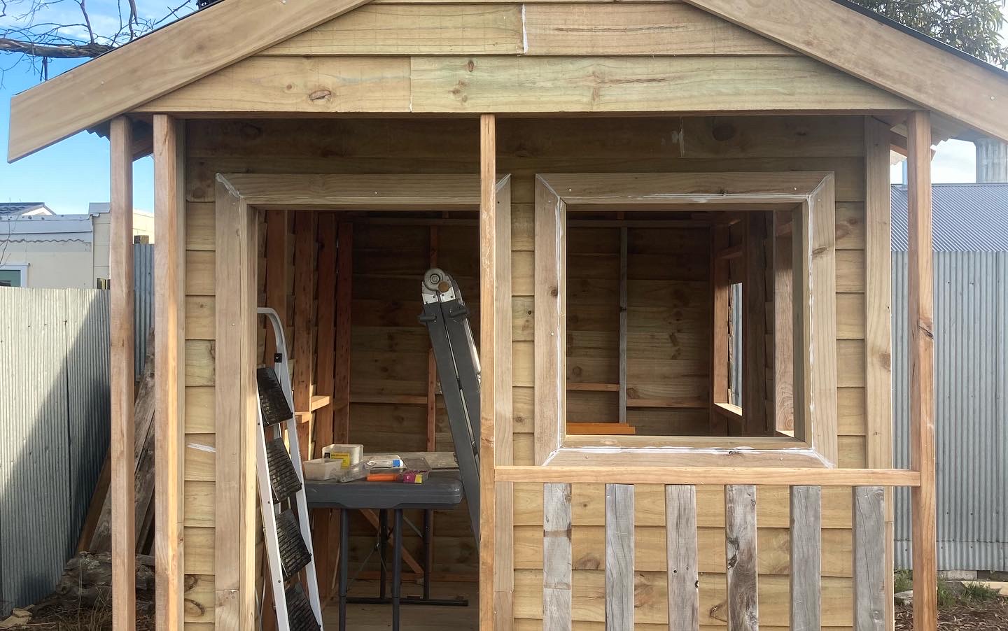 DIY Playhouse - Door and window architraves