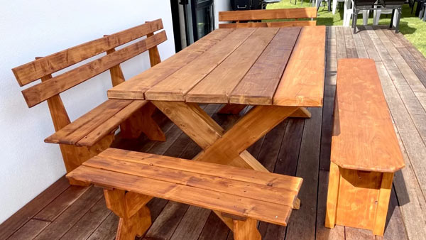 Macrocarpa picnic table set