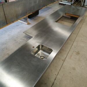 100756-Bench Top 5m Stainless Steel Stainless Steel Bench Top with Single Sink