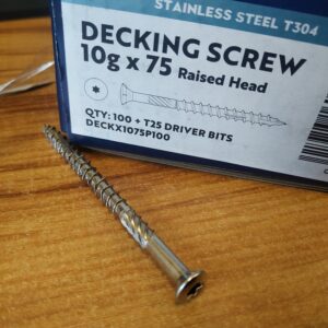 10g x 75mm Raised Torx Decking Screw Stainless Steel NEW