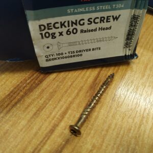 10g x 60mm Raised Torx Decking Screw Bronze Stainless Steel NEW