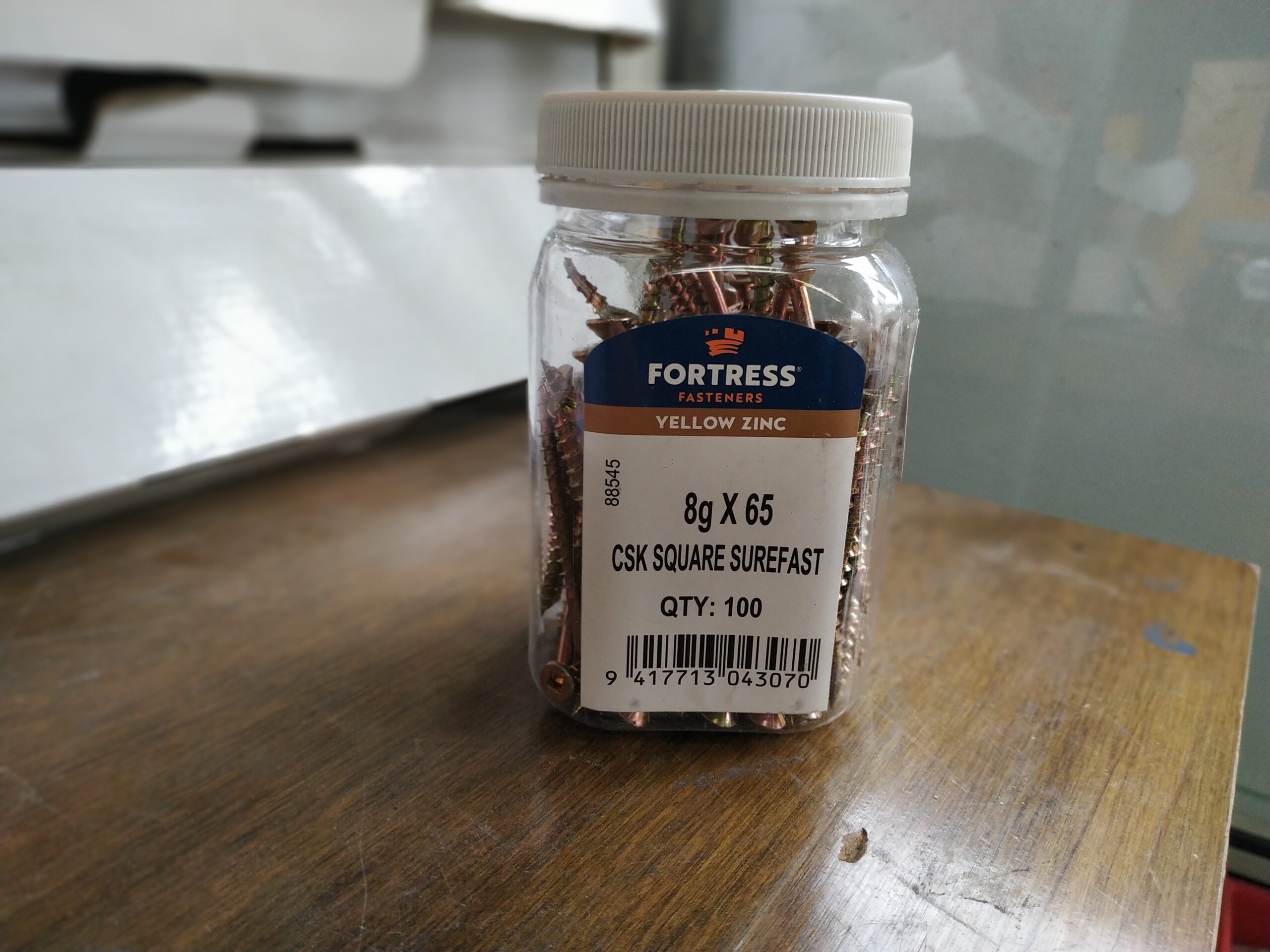 8g x 65mm CSK Square #2 Surefast Screw Jar of 100 | Musgroves Ltd