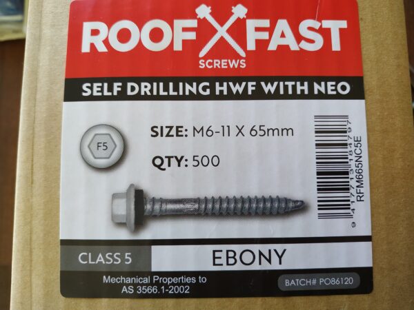 102075-Ebony Rooffast Screws