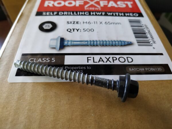 102077-Rooffast Screws Flax Pod