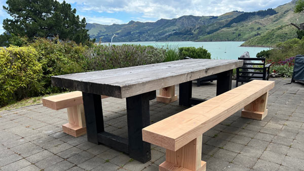 NZ Oregon Bench Seats in Corsair Bay