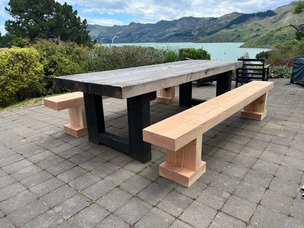 NZ Oregon bench seats in Corsair Bay