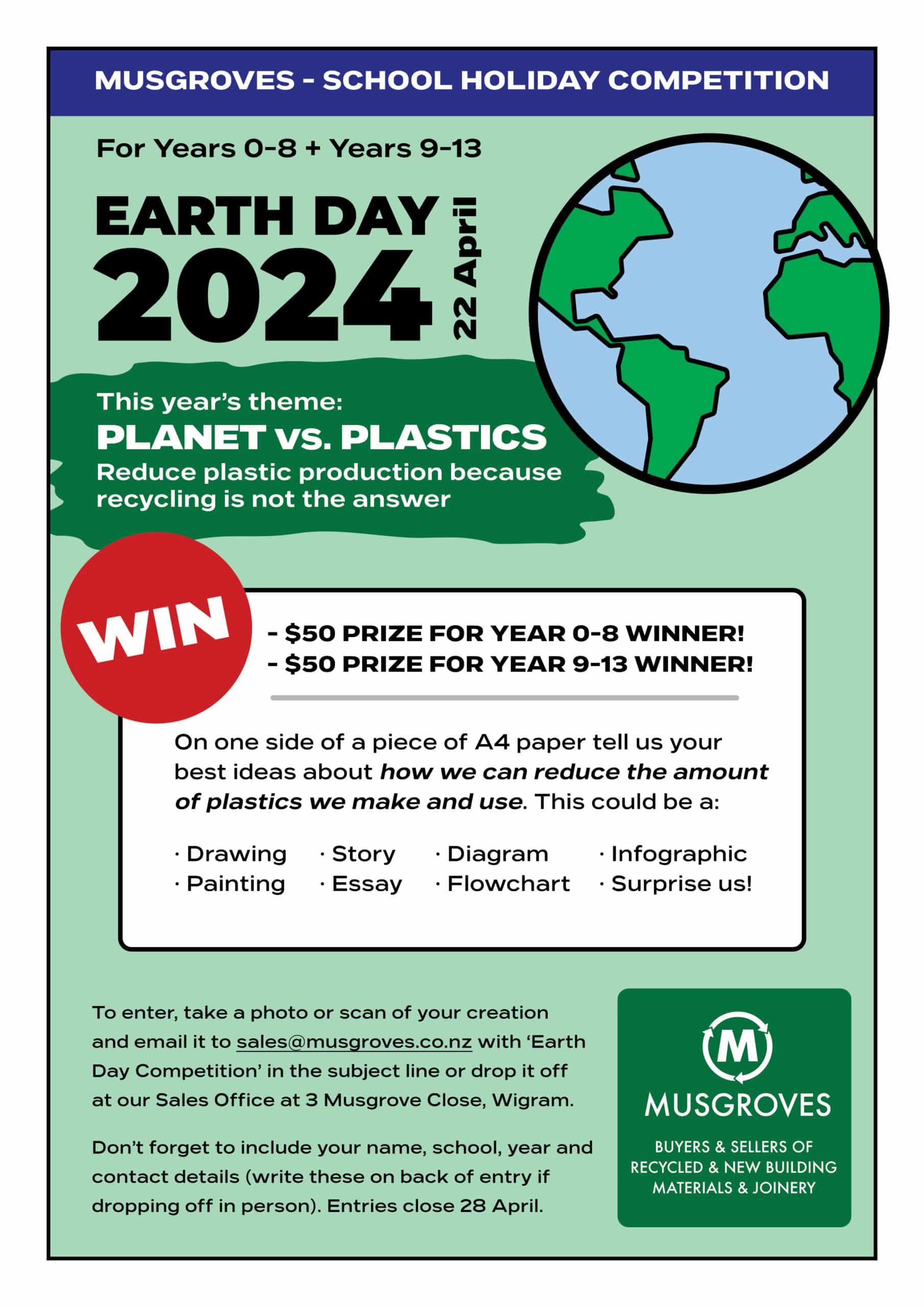 School Holiday Earth Day Competition