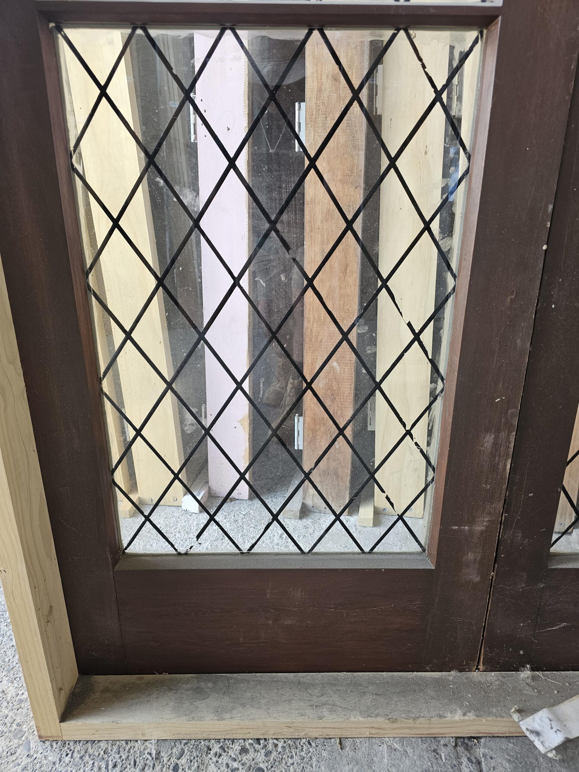 Ext Cedar French Door 1570×2050 – 98189 (1) Ext Cedar 2 Pane (Fake LeadLight Glass) French Door - Image 2