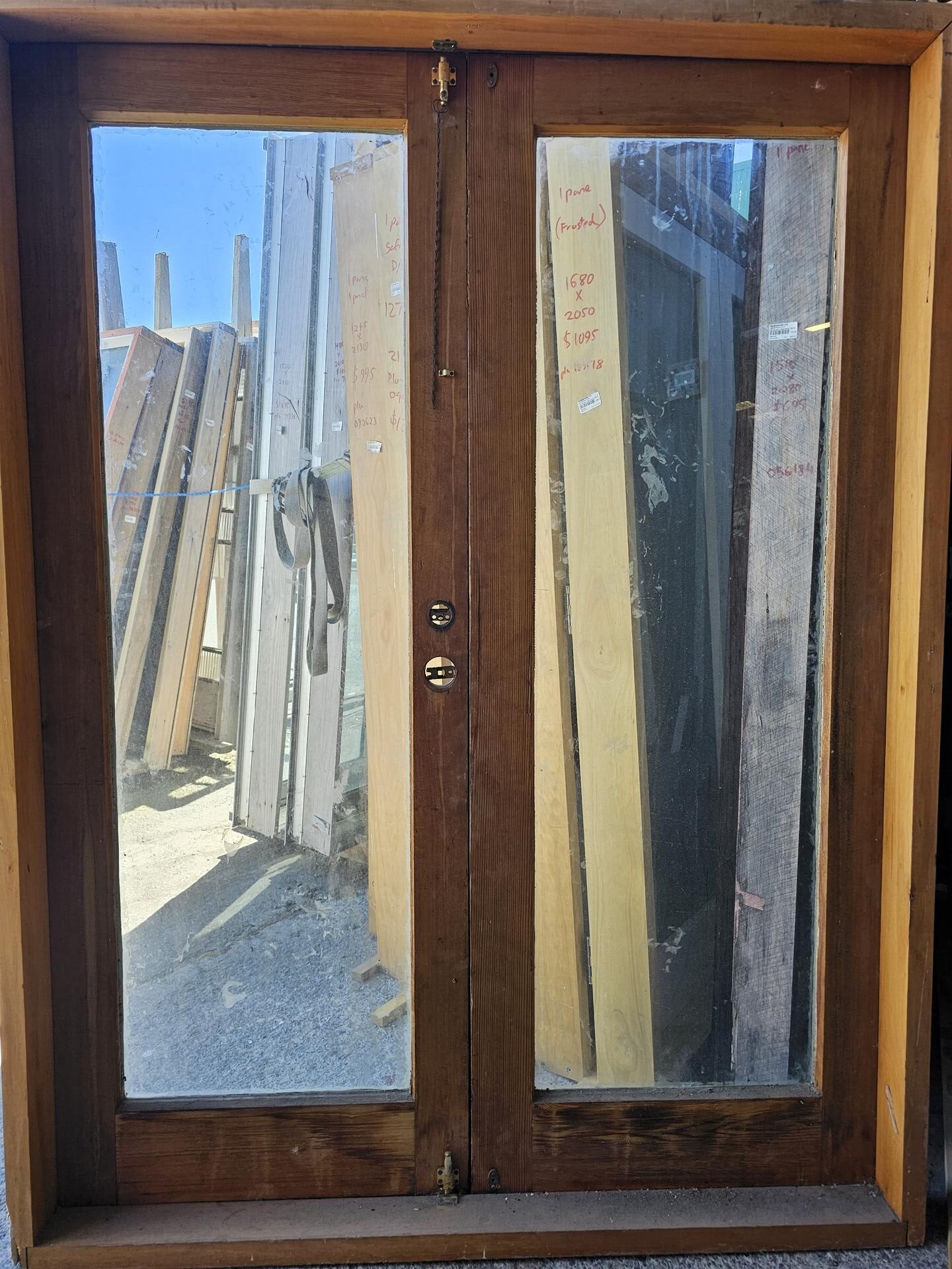 French Door 1550×2050 – 902420 (6) Ext Cedar 1 Pane Safety Glass French Door 1550x2050mm - Image 2
