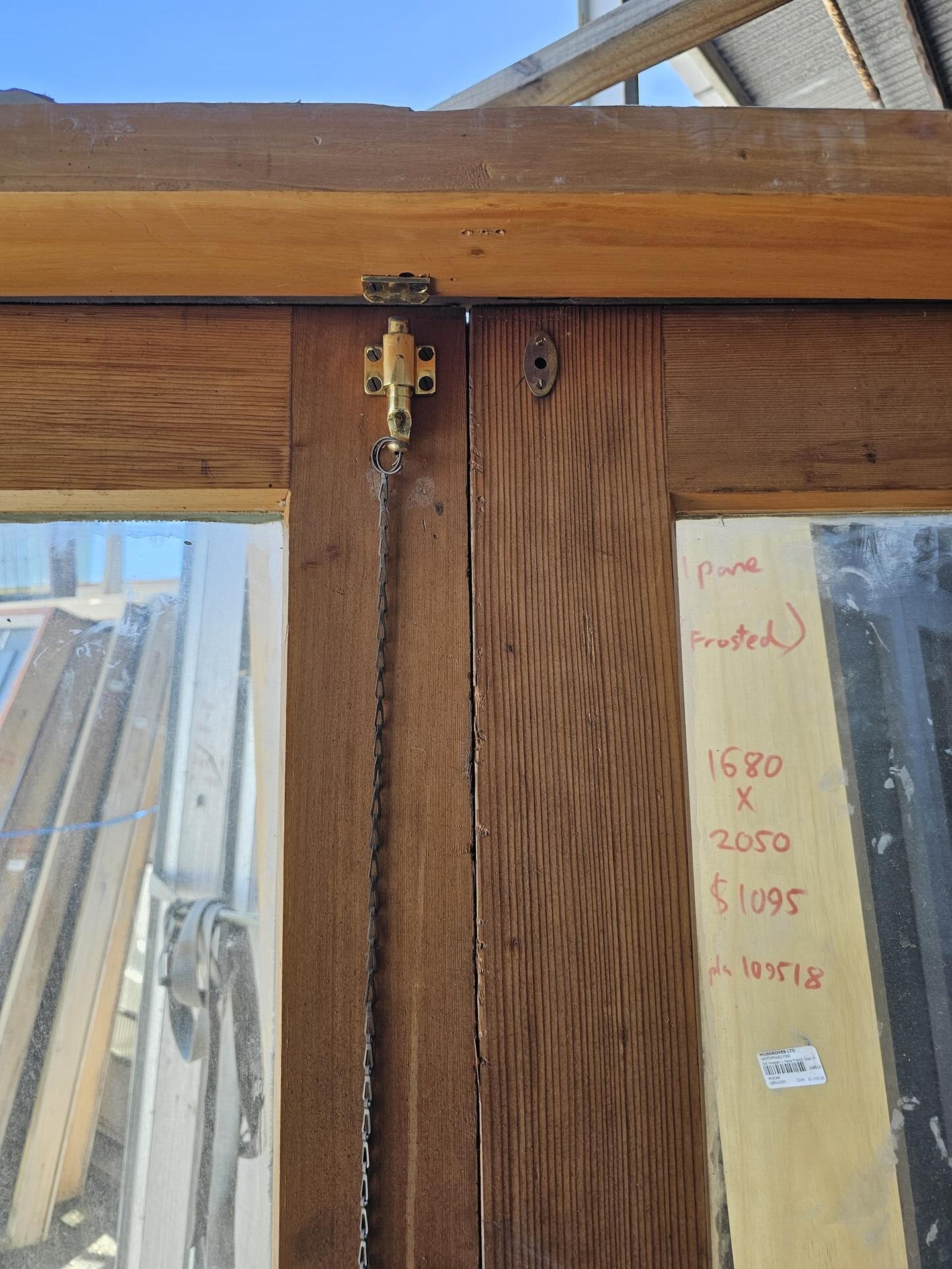 French Door 1550×2050 – 902420 (7) Ext Cedar 1 Pane Safety Glass French Door 1550x2050mm - Image 6