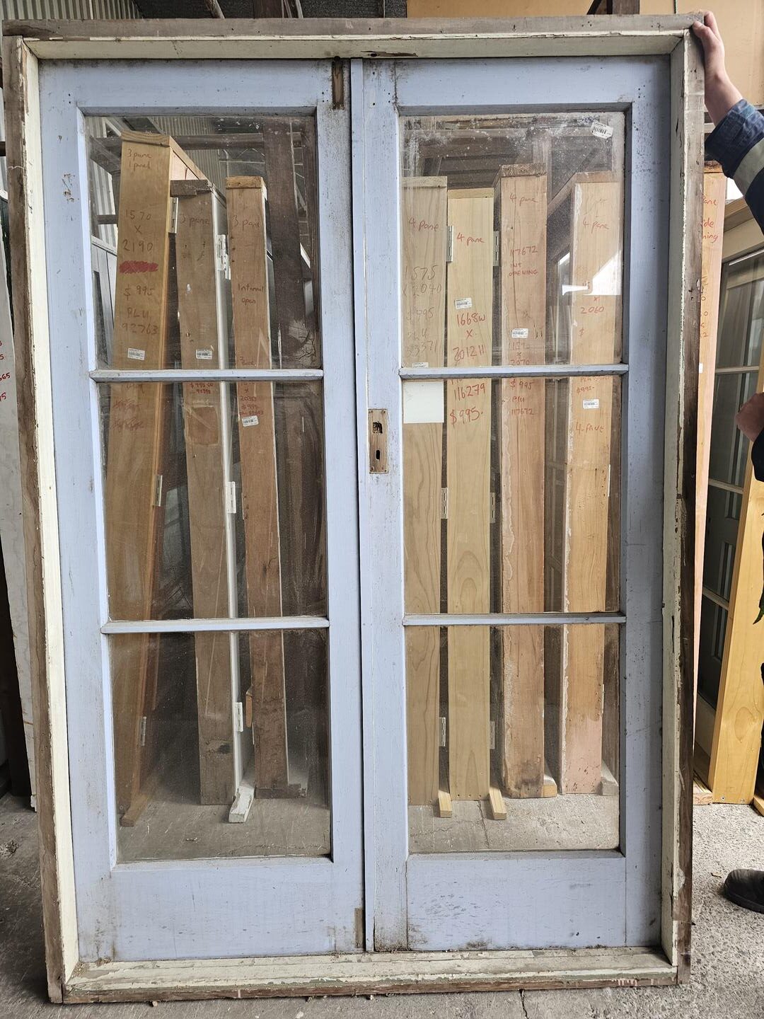 French Door 1530×2215 – 41869 (7) External Painted 3 Pane French Door - 1530x2215mm - Image 4