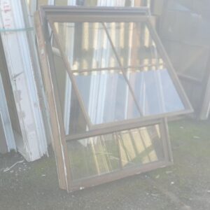 Brown Aluminium Colonial Window with 1 Fan Opening
