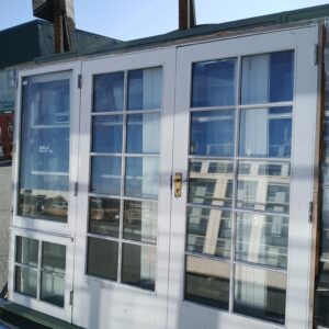 Ext Cedar DG 12 pane French Door – 2420×2050 – 122341 External Cedar Double Glazed French Door with Sidelight