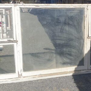 053607 Recycled Coloured Leadlight Rose Wooden Window ext 4 Fan-Opening Wooden Window With Rose Leadlight