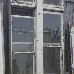Wooden Double Hung Window with Leadlight