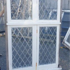 Wooden Casement-Opening Window with Diamond Leadlight