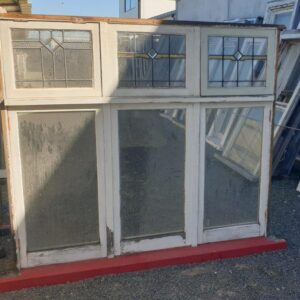 Wooden Coloured Leadlight Window