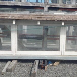 124174 Recycled Wooden Window with Shingled Roof ext Wooden Painted Window with Shingle Roof