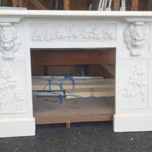 125371 | Recycled Oak Lion Head Fire Surround front 125371 | Recycled Oak Lion Head Fire Surround